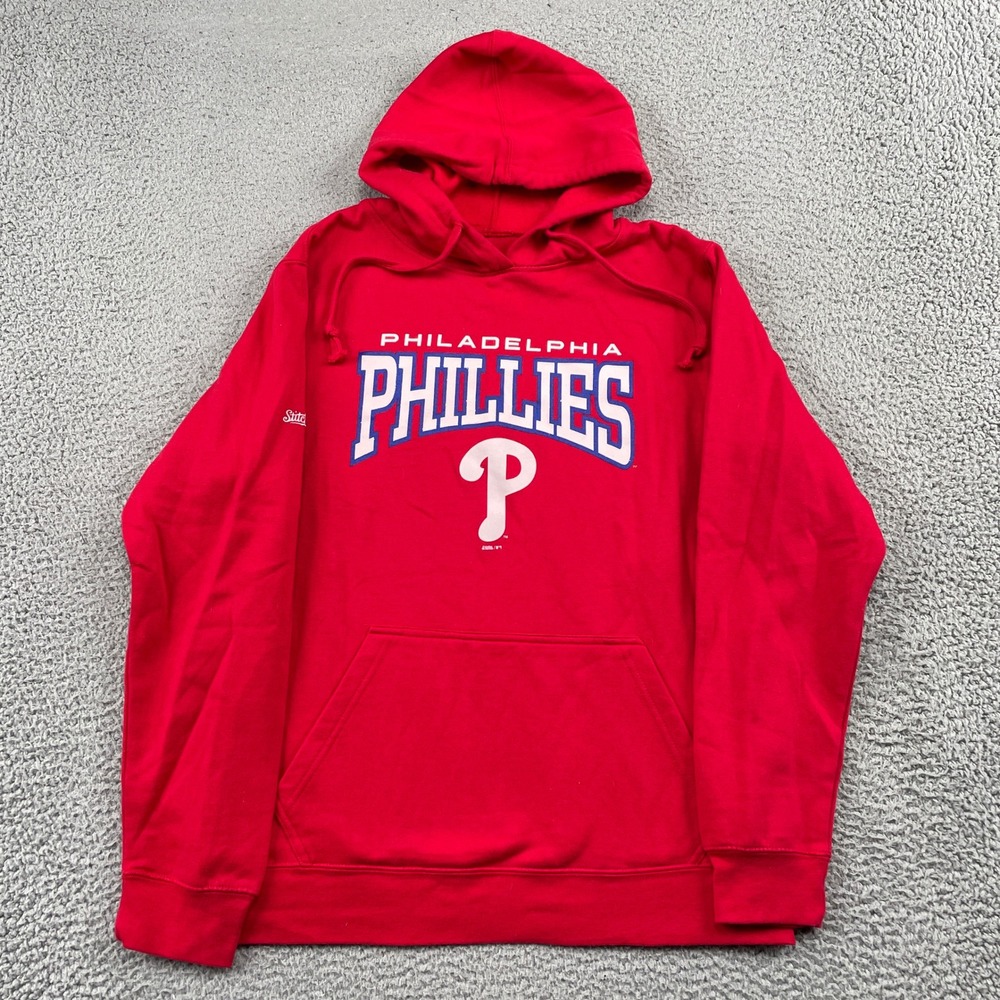 Philadelphia Phillies Sweatshirt MLB 96142 Stitches Hoodie Mens Medium Red